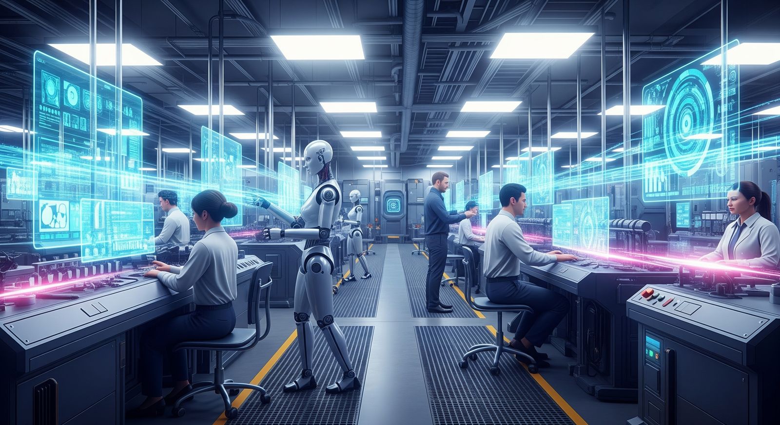 A modern automated factory floor